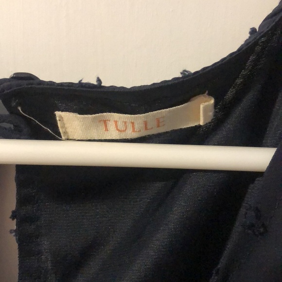 Navy Blue Tulle Tank Short Dress Size M - Picture 2 of 3